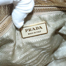 PRADA Shoulder Bag Leather Gold Tone Auth 125408-19