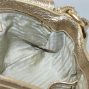 PRADA Shoulder Bag Leather Gold Tone Auth 125408-20