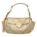 PRADA Shoulder Bag Leather Gold Tone Auth 125408-13
