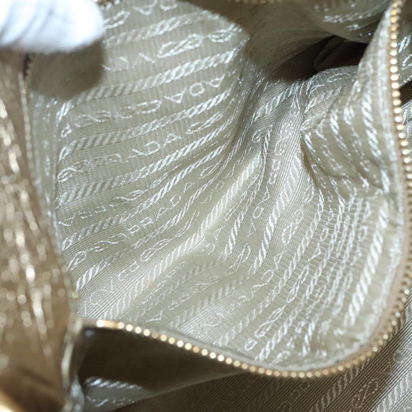 PRADA Shoulder Bag Leather Gold Tone Auth 125408