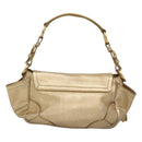 PRADA Shoulder Bag Leather Gold Tone Auth 125408-2