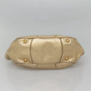 PRADA Shoulder Bag Leather Gold Tone Auth 125408-5