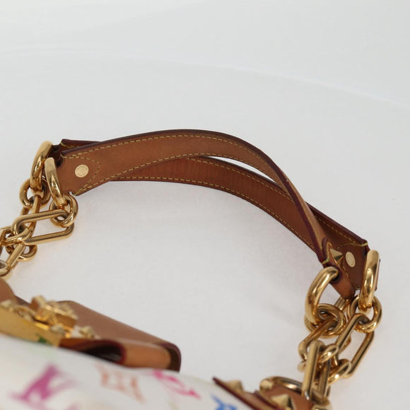 LOUIS VUITTON Monogram Multicolor Annie MM Tote Bag White M40307 LV Auth 125412V