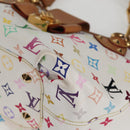 LOUIS VUITTON Monogram Multicolor Annie MM Tote Bag White M40307 LV Auth 125412V-15