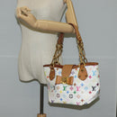 LOUIS VUITTON Monogram Multicolor Annie MM Tote Bag White M40307 LV Auth 125412V-25