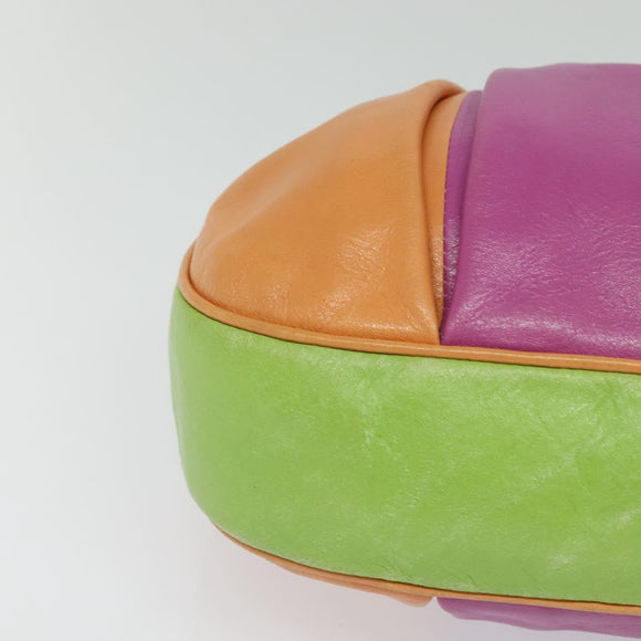 CELINE Shoulder Bag Leather Pink Gold Auth 125416