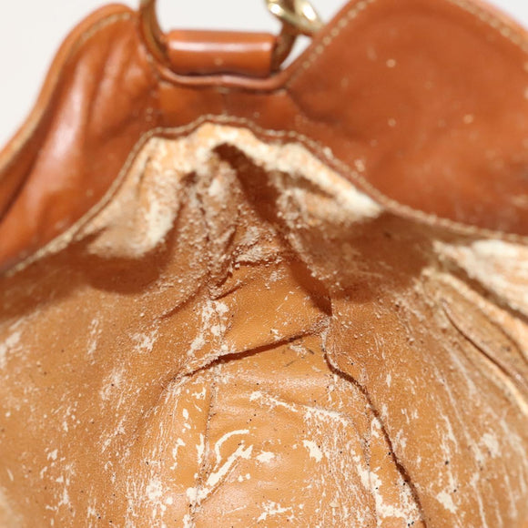 GUCCI Bamboo Hand Bag Leather 2way Brown Gold 001 1705 1638 Auth 125422