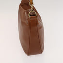 GUCCI Bamboo Hand Bag Leather 2way Brown Gold 001 1705 1638 Auth 125422-5