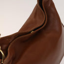 GUCCI Bamboo Hand Bag Leather 2way Brown Gold 001 1705 1638 Auth 125422-6