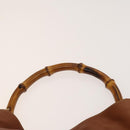 GUCCI Bamboo Hand Bag Leather 2way Brown Gold 001 1705 1638 Auth 125422-8