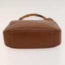GUCCI Bamboo Hand Bag Leather 2way Brown Gold 001 1705 1638 Auth 125422-9