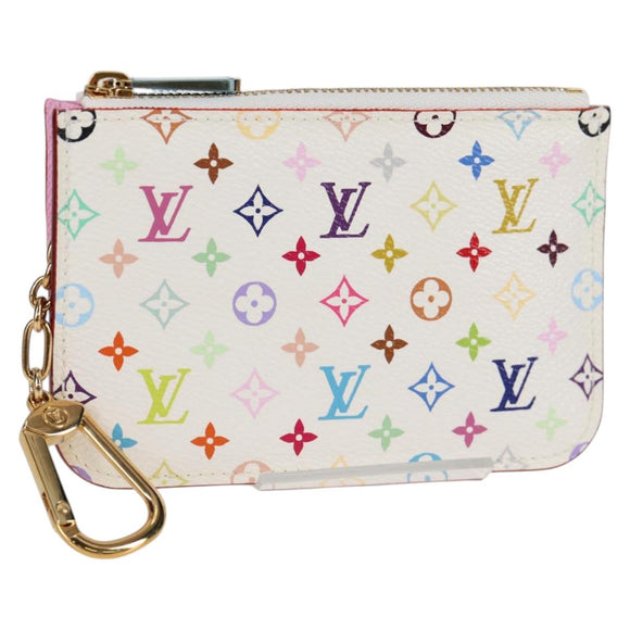 LOUIS VUITTON Monogram Multicolor Pochette Cles NM White M93734 LV Auth 125425V