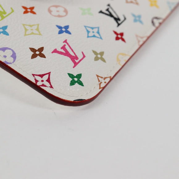 LOUIS VUITTON Monogram Multicolor Pochette Cles NM White M93734 LV Auth 125425V