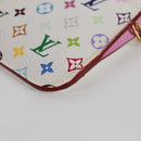 LOUIS VUITTON Monogram Multicolor Pochette Cles NM White M93734 LV Auth 125425V-16