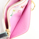 LOUIS VUITTON Monogram Multicolor Pochette Cles NM White M93734 LV Auth 125425V-20