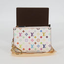 LOUIS VUITTON Monogram Multicolor Pochette Cles NM White M93734 LV Auth 125425V-12
