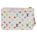 LOUIS VUITTON Monogram Multicolor Pochette Cles NM White M93734 LV Auth 125425V-2