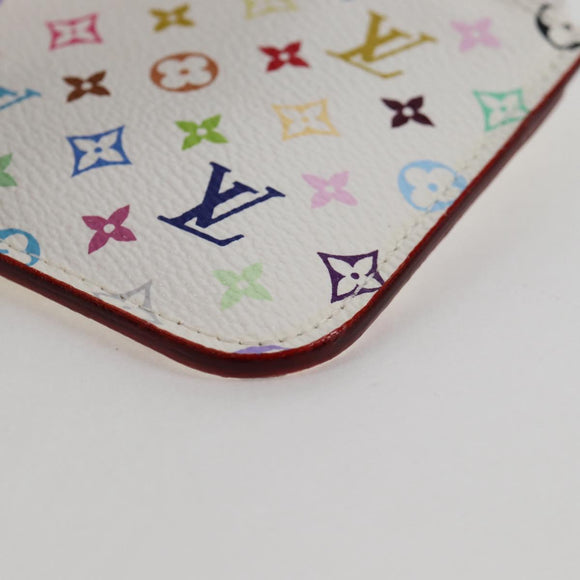 LOUIS VUITTON Monogram Multicolor Pochette Cles NM White M93734 LV Auth 125425V