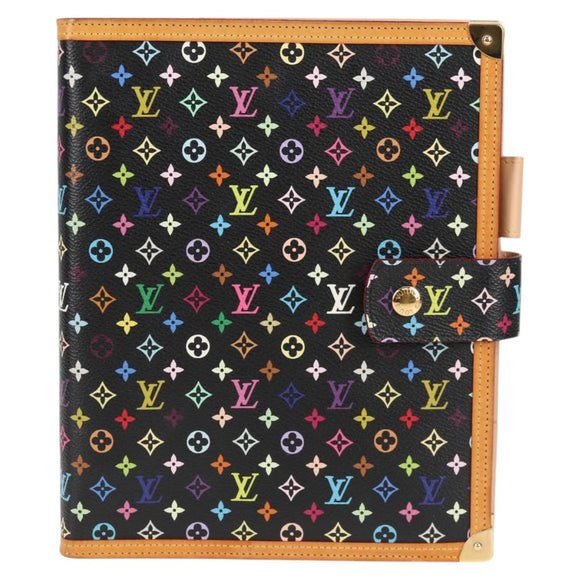LOUIS VUITTON Multicolor Agenda GM Day Planner Cover Black R20893 Auth 125426SA