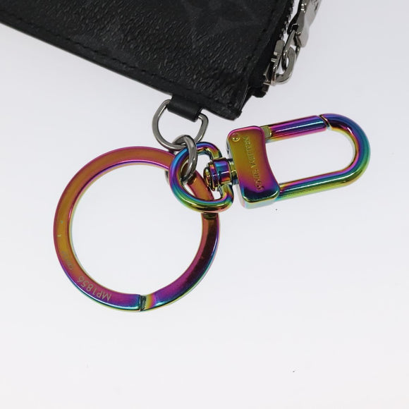 LOUIS VUITTON Monogram Eclipse Porte Cles Etoui Coin Purse MP1856 LV Auth 125429