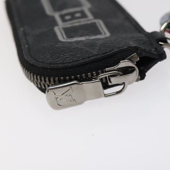 LOUIS VUITTON Monogram Eclipse Porte Cles Etoui Coin Purse MP1856 LV Auth 125429