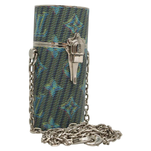 LOUIS VUITTON Monogram LV Pop Chain Lipstick Case Blue MP2536 LV Auth 125431