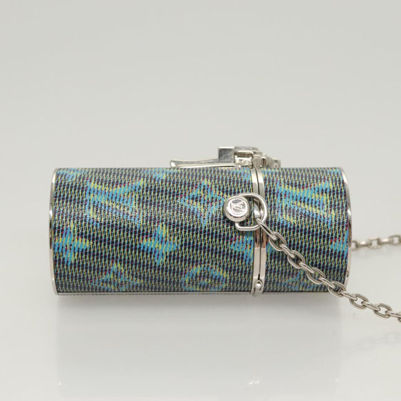 LOUIS VUITTON Monogram LV Pop Chain Lipstick Case Blue MP2536 LV Auth 125431