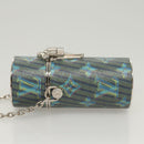 LOUIS VUITTON Monogram LV Pop Chain Lipstick Case Blue MP2536 LV Auth 125431-4