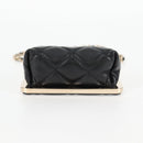 CHANEL Matelasse Chain Pouch Shoulder Bag Lamb Skin Black Gold CC Auth 125435AM-5