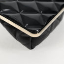 CHANEL Matelasse Chain Pouch Shoulder Bag Lamb Skin Black Gold CC Auth 125435AM-16