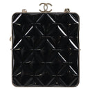 CHANEL Matelasse Chain Pouch Shoulder Bag Lamb Skin Black Gold CC Auth 125435SAM-2