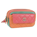 CHANEL Matelasse Chain Waist bag Leather Pink Gold CC Auth 125467SAM-1