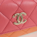 CHANEL Matelasse Chain Waist bag Leather Pink Gold CC Auth 125467SAM-16