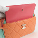 CHANEL Matelasse Chain Waist bag Leather Pink Gold CC Auth 125467SAM-17