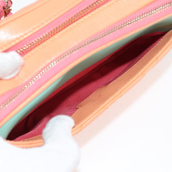 CHANEL Matelasse Chain Waist bag Leather Pink Gold CC Auth 125467SAM