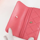 CHANEL Matelasse Chain Waist bag Leather Pink Gold CC Auth 125467SAM-21