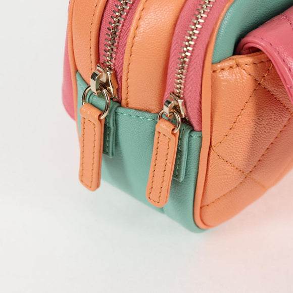 CHANEL Matelasse Chain Waist bag Leather Pink Gold CC Auth 125467SAM