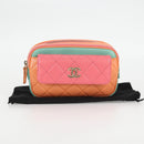 CHANEL Matelasse Chain Waist bag Leather Pink Gold CC Auth 125467SAM-34