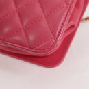 CHANEL Matelasse Chain Shoulder Bag Lamb Skin Pink Gold CC Auth 125468SAM-17