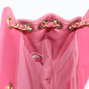 CHANEL Matelasse Chain Shoulder Bag Lamb Skin Pink Gold CC Auth 125468SAM-22