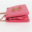 CHANEL Matelasse Chain Shoulder Bag Lamb Skin Pink Gold CC Auth 125468SAM-3