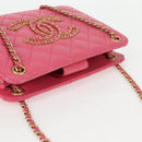 CHANEL Matelasse Chain Shoulder Bag Lamb Skin Pink Gold CC Auth 125468AM-6