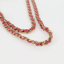CHANEL Matelasse Chain Shoulder Bag Lamb Skin Pink Gold CC Auth 125468SAM-8