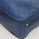 CHANEL Chain Bicolore Shoulder Bag Lamb Skin Blue Gold CC Auth 125470-14