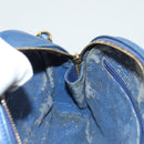 CHANEL Chain Bicolore Shoulder Bag Lamb Skin Blue Gold CC Auth 125470-18