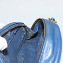 CHANEL Chain Bicolore Shoulder Bag Lamb Skin Blue Gold CC Auth 125470-19