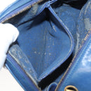 CHANEL Chain Bicolore Shoulder Bag Lamb Skin Blue Gold CC Auth 125470-21