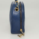CHANEL Chain Bicolore Shoulder Bag Lamb Skin Blue Gold CC Auth 125470-4