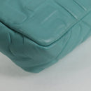 FENDI Zucca Canvas Chain Shoulder Bag Leather 2way Gold Green Auth 125471M-18