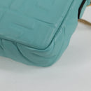 FENDI Zucca Canvas Chain Shoulder Bag Leather 2way Gold Green Auth 125471M-19